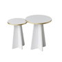 Hanah Home Mushroom 2 - Juego de mesas de centro, Dorado y Blanco